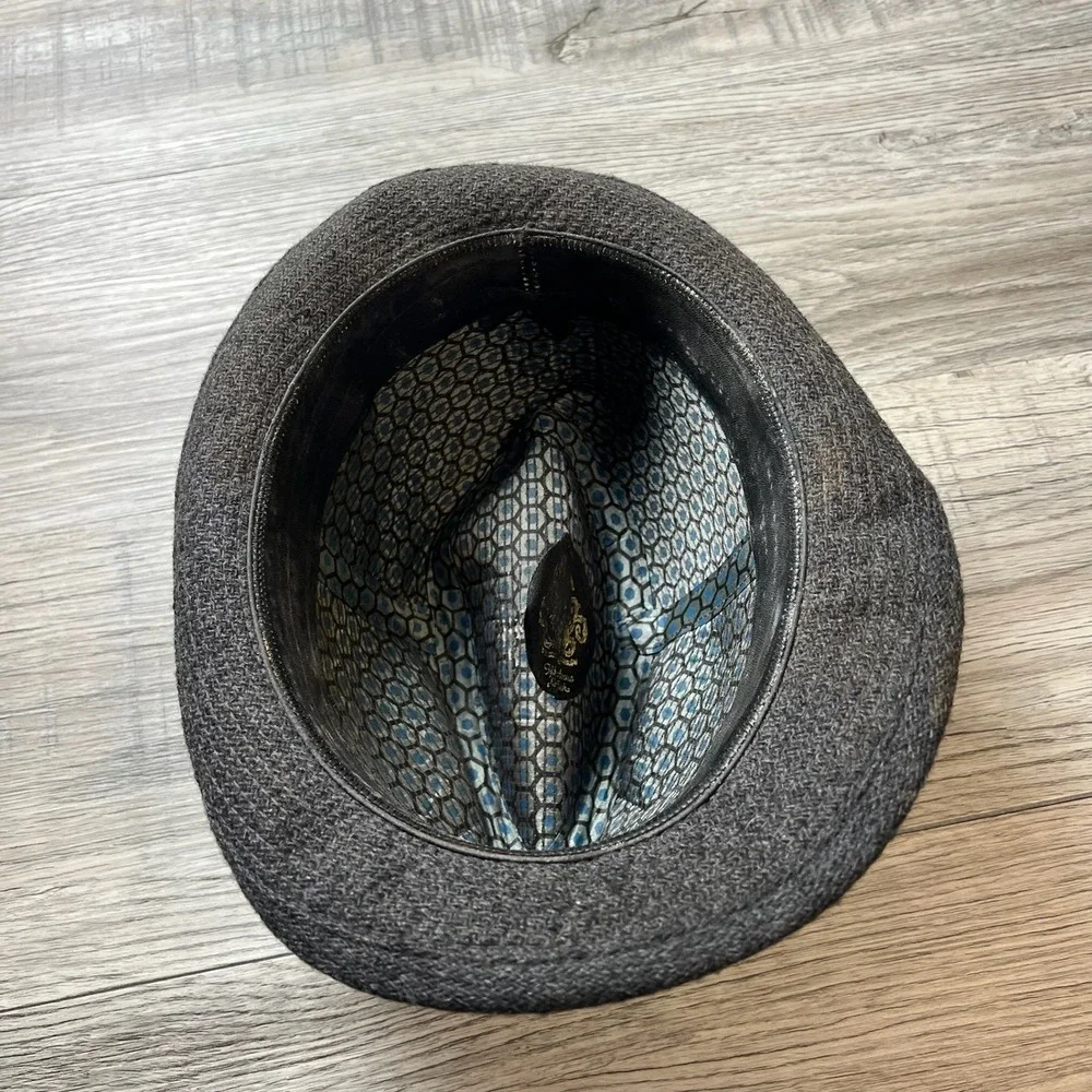 Fifth Avenue New York Fedora Mens M Charcoal Grey Wool Blend‎ Trilby Hat vtg 50s